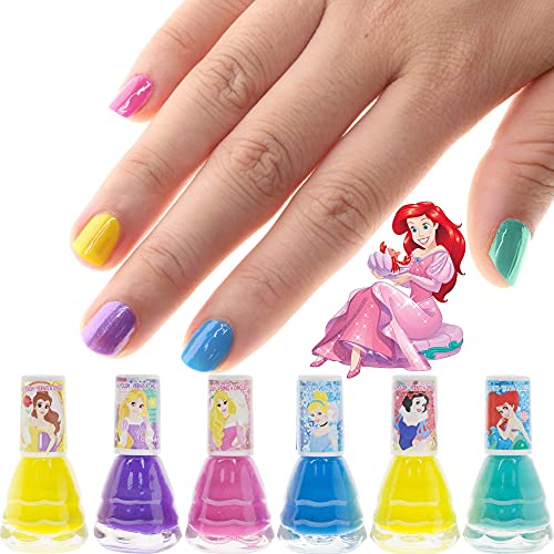 Таунли Девојка Дизни Принцезата Castlebox Нетоксични Излупени Вода-Базирани Безбедно Брзо Сува лак за нокти | Комплет Подарок Во Собата За Деца Девојки, Првата Принцез?