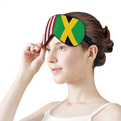САД Фиаг Јамајка знаме Смешно спиење маска за очи мека капа за очи со прилагодлива лента за ноќни очила за мажи за жени