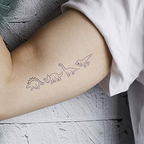 Пакет за привремени тетоважи со мастило, долготрајна привремена тетоважа, вклучува забава со диносаурус и водење loveубов со водоотпорно