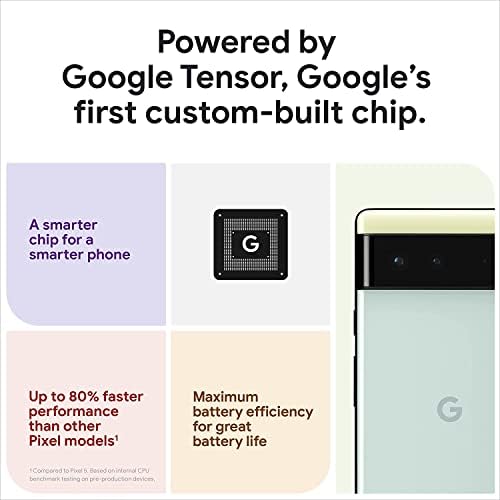 Google Pixel 6 – 5G Андроид Телефон-Отклучен Паметен Телефон Со Широк И Ултравиден Објектив - 128gb-Бурна Црна