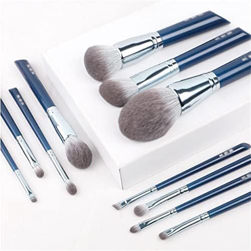N/A The Sky Blue 11PCS супер меки четки за шминка за влакна Поставете квалитетни козметички пенкала за лице и око (боја: а, големина