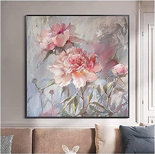 Модерен уметник насликана апстрактна геометрија розово божјо масло сликарство на платно wallидна уметност без рамка за сликарски декор за жива соба дома 30x30cm1ps noframe