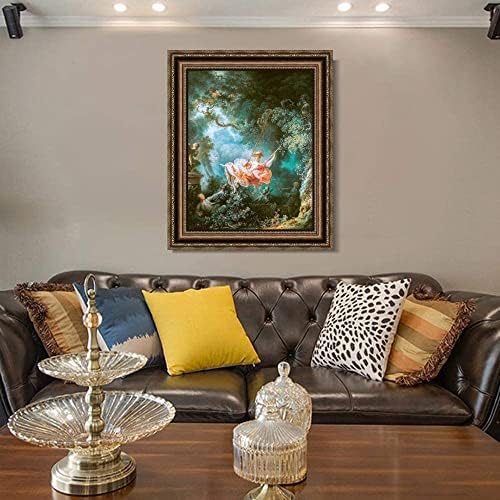 Invin Art Rramed Canvas Art Print The Swing by Jean Honore Fragonard Wall Art Divивотна соба Домашна канцеларија украси