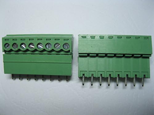 40 парчиња 8pin/начин на теренот 3,5мм завртка за завртки на завртката блок конектор за зелена боја, со директен пин