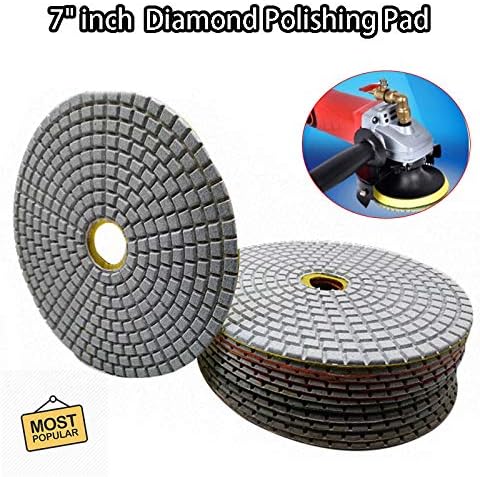 2 парчиња 7 инчи 180мм дијамантски подлошки за полирање на дијаманти за гранитни бетонски мермер полирање влажно/суво 3000