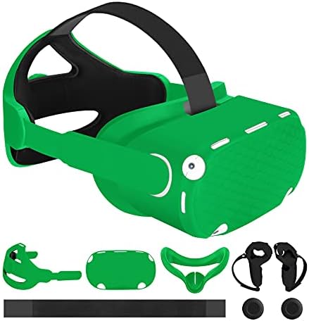 Masiken 6-во-1 додатоци за Oculus Quest 2, комплети за замена на лентата за глава, VR школка, покритие на контролори, покритие на лицето, тежина на рамнотежа удобен допир, пакет з?