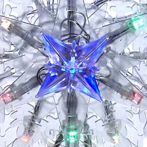 Курт Адлер 20-Светло 10-Инчен Јасно Снегулка Врвот Со Боја-Менување НА RGB LED Светилки