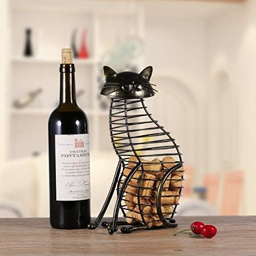 Метални мачки wjccy фигурини вино плута сад модерен стил железен занает подарок вештачки животни мини додатоци за декорација на домови