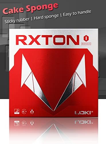 Локи RXTON 1 Пинг-Понг Гумен Лист, 2.1 мм Професионален ИТТФ Одобри Леплива Пинг-Понг Рекет Гума Црвена Црна, Тврд Торта Сунѓер