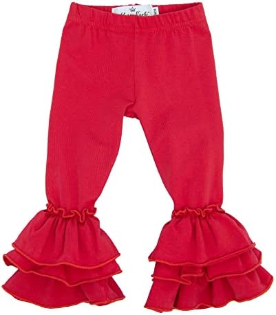 Мари Никол Облека за облека за мали деца, бебе девојче Руфл панталони, девојки разгалени хулахопки - памучни панталони за рифли за девојчиња