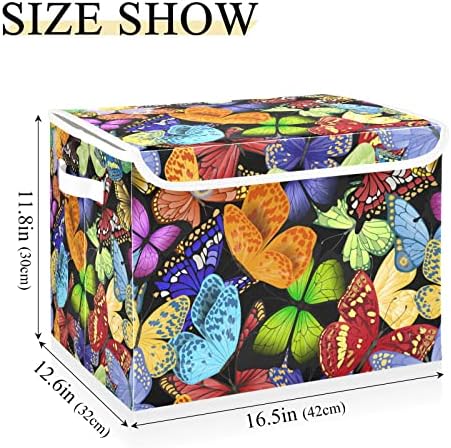 иневгого Инсекти Во Боја На Пеперутка Канти За Складирање Со Капаци за Организирање Кутија За Складирање Што Може Да Се Преклопи Со Капак