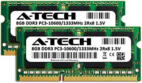A-Tech 16GB комплет меморија RAM меморија за HP/Compaq Elitebook 8470P-DDR3 1333MHz PC3-10600 Non ECC SO-DIMM 2RX8 1.5V-Лаптоп