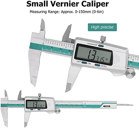 Caliper Nooler Vernier, електронски дигитален 150мм/6in висока прецизна алатка за мерење на дебеломер од не'рѓосувачки челик со батерија