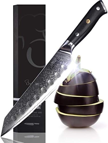 Нож од готвач на Оксфорд Киритсуке 8 инчи Дамаск Јапонски VG10 Супер челик 67 слој висок јаглерод не'рѓосувачки челик