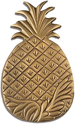 Индија Ракотворби Четкани Златен Тон ананас 9.5 х 5.5 Алуминиум Тривет