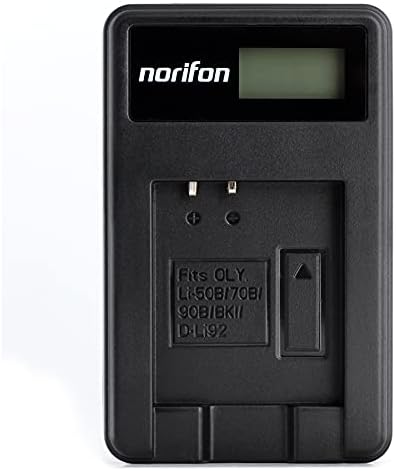 NORIFON NP-BK1 LCD USB полнач за Sony Cyber-Shot DSC-S750, DSC-S780, DSC-S950, DSC-S980, DSC-W180, DSC-W190, DSC-W370, MHS-PM5, Webbie HD, Webbie MHS- PM1 камера и повеќе, црна, NP-BK1-L