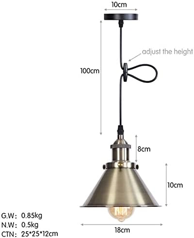 EUONE_CLOTHES Farmhouse Mini Iron Pendant Lighting Industrial Vintage Height Прилагодлива висечка ламба бакарна метална абажур на