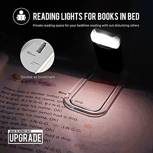 LESLDH LED клип USB USB за полнење книга за читање светло осветлување на осветлување на очите за нега на очите, светло преносен обележувач Прочитајте светло