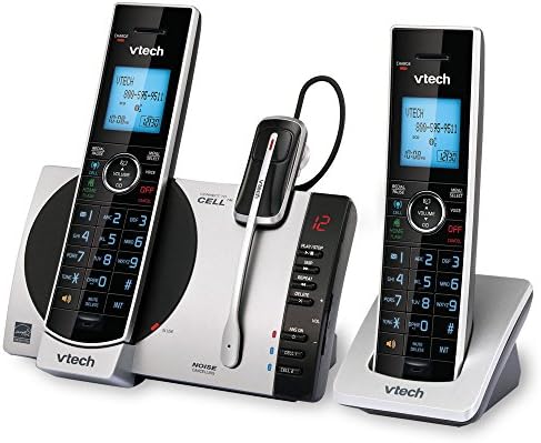 VTech Поврзете се со ќелијата DS6771-3 Dect 6.0 Телефон безжичен - Црна, сребро, 6,9 x 4 x 6,6
