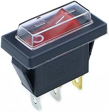 KQOO 1PCS KCD3 прекинувач за напојување 15A/20A 125V/250V 3 Pin Rocker Switch Switch White's Clear Silicone водоотпорен Заштит на обвивката