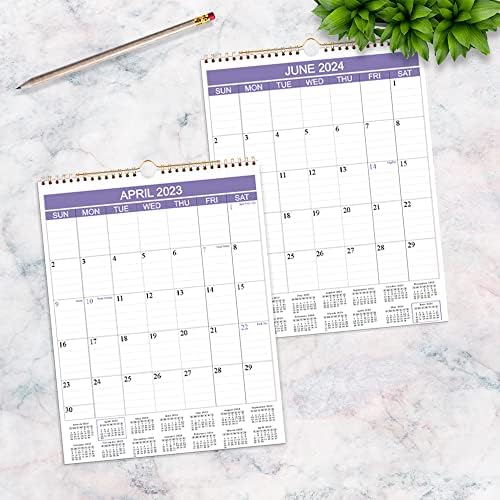 2023-2024 Календар -15 месеци Календар со густа хартија за планирање и организирање за дом или канцеларија, април 2023 година -јуни 2024 година,
