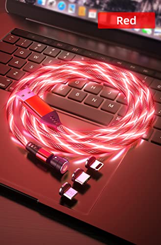 360 540 степени ротирачки светлечки светлосна светлина USB C Магнет Компјутерски магнетски податоци кабел 3-во-1 полнач
