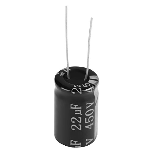 20 парчиња 22UF 450V аксијални електролитички поларизирани поларизирани кондензатори со долги жици засилувач за електронска компонента