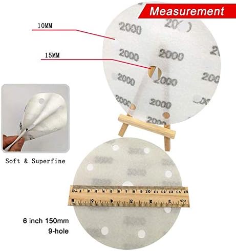 ZSBLXHHJD Абразивна шкурка 6 150мм 9 дупка FV ултра фино влажно/сува кука и јамка автоматско филмско тркало во тркала, шкурка, 600-4000