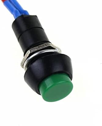 Hepup 1pcs PBS-11b 2pin 12mm сино самостојно ресетирање на копчето за исклучување на копчето Моментен прекинувач со кабел 3А 150V