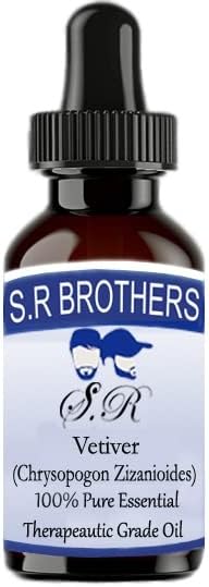 S.R браќа ветивер чисто и природно есенцијално масло со капки со капки 100мл