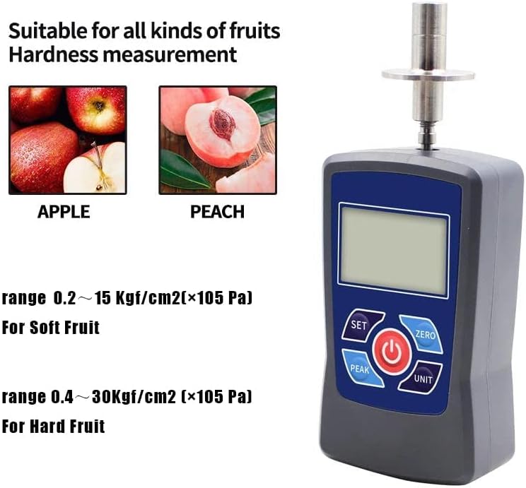HFBTE мини овошје петентрометар Дурометар склерометарски мерач на цврстина на овошје за тврдо овошје со опсег 0,4 до 30 кг/cm2 Дијаметар на главата