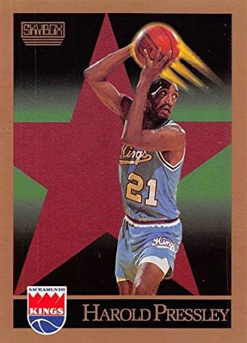 1990-91 Кошарка на Skybox 249 Harold Pressley SP Краток принт Сакраменто кралеви Официјална картичка за тргување во НБА