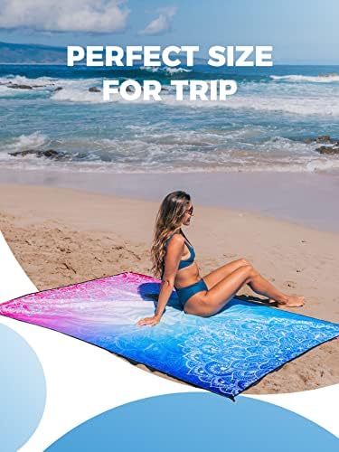 Окопа нуркачки плажа ќебе, песок бесплатно мат Брзо сушење, совршен за јога на плажа, фестивал на отворено, подароци за кампување за патувања
