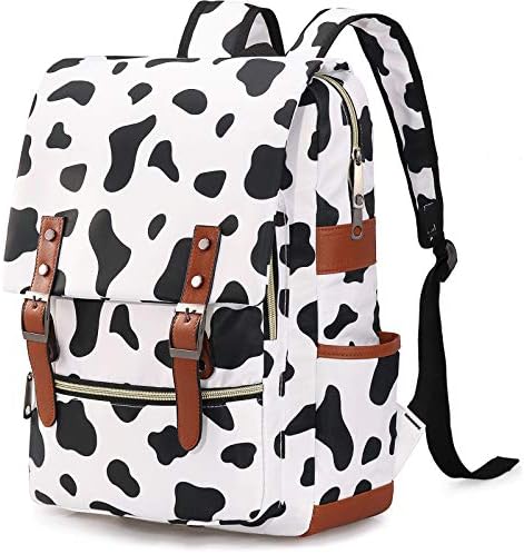Junlion крава тенок ранец подарок за девојчиња училишна торба колеџ дневен пакет за патувања