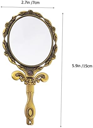 Beavorty 12pcs гроздобер огледала метал чешел за мажи мали рачни огледални џебни чешли за мажите џебно огледало за жени кои преклопуваат