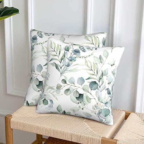 Vodbne Sage Green Folth Pillow Covers 18x18 инчи, мудрец перница кутија соба дома софа кревет декор 2 комплети, мудрец