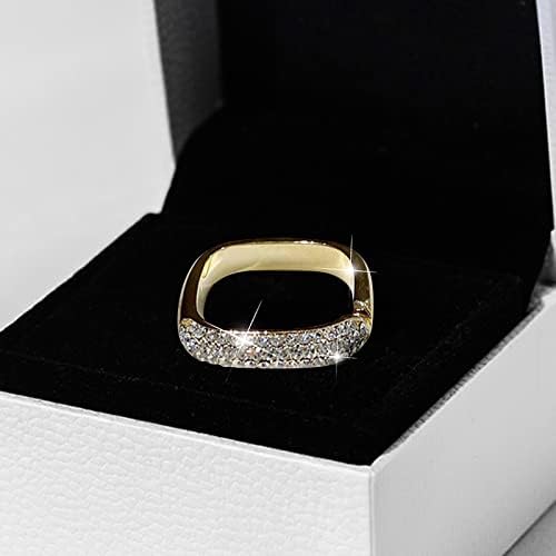 Златни жени моден тренд целосен дијамант циркон прстен дами накит дијамантски прстени за жени прилагодливи прстен со големина на прстен