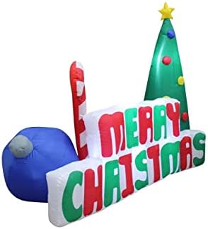 Два божиќни украси за украси, вклучуваат Божиќни божиќни за надувување на 12 нозе на санки со 3 ирваси, и 6 нозе високи Божиќни