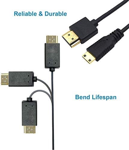 Duttek MINI HDMI До HDMI Кабел, HDMI До Мини HDMI Кабел, Ултра Тенок HDMI Машки До Мини HDMI Машки Кабел Поддршка 4k Ултра HD,