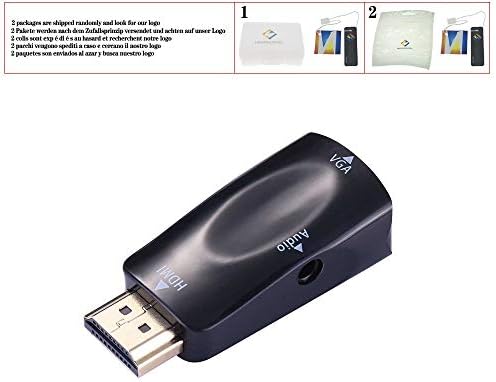 HDMI до VGA адаптер Аудио кабел конвертор машки до женски HD 1080p за компјутерски лаптоп ТВ -кутија Проектор за приказ Z2, бел, .50,5м