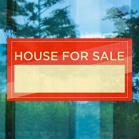 CGSignLab | Куќа За Продажба-Модерна Дијагонала Прицврстување На Прозорецот | 24 x12