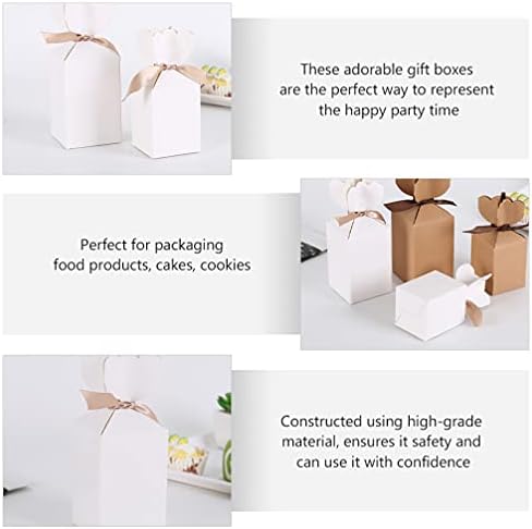 Nuobesty 20pcs свадбена забава за свадбени кутии со лента за бонбони бонбони бисквити кутија за пакување подарок за враќање на кутии сладок контејнер за десерт за роденд?