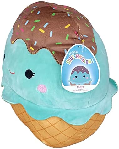 Squishmallow Kellytoys - 12 инчи - Маја сладолед од нане - супер мека кадифен играчка за животинска перница