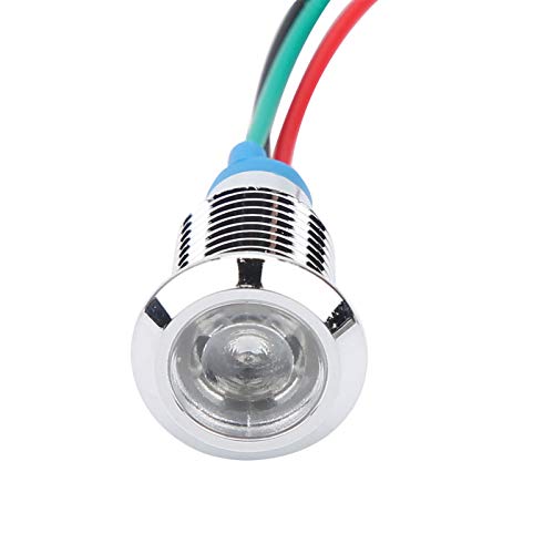 Fafeicy 4 сетови 10мм пред -жичани тркалезни LED диоди, месинг хром позлатена 2 - боја на обична анода индикатор светло, со големина