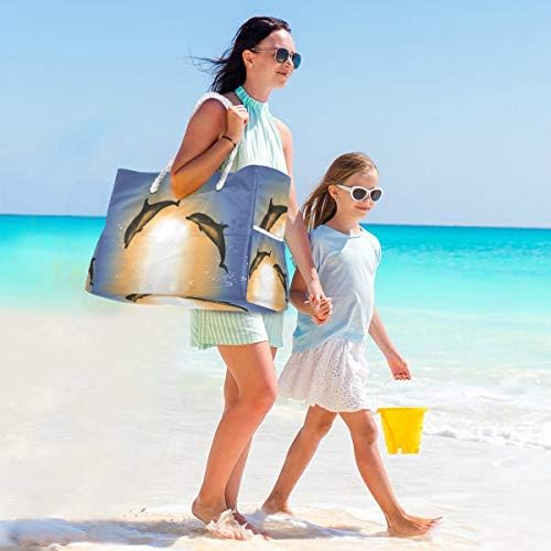 Алаза Делфинс зајдисонце плажа торба за торби за намирници за приморска, тезга за туширање, базен за пливање