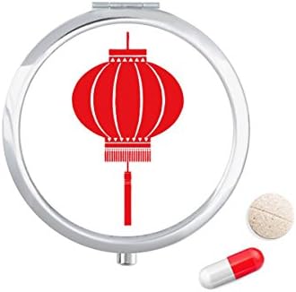 Црвен Традиционален Кинески Фенер Шема Пилула Случај Џеб Медицина Кутија За Складирање Контејнер Диспензерот