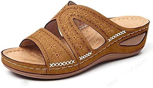 Clightенски сандали со шицијанки на Шиџијан, обичен наклон со везени папучи ортопедски дебели платформа сандали лето