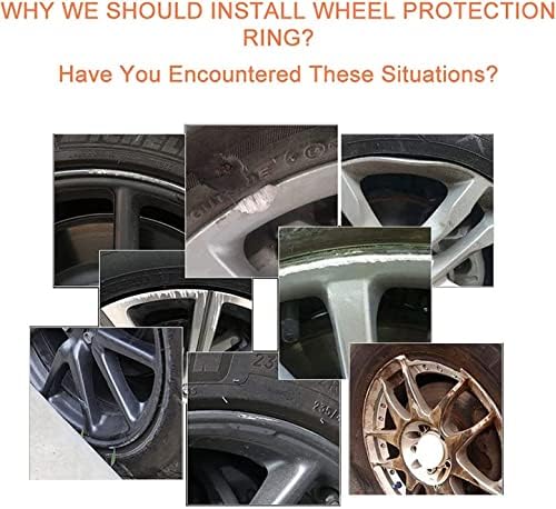 Заштитни тркала за тркала од 16-20инч за заштита на тркала, за заштита на тркала за автомобили, сет од 4 ， заштита на тркалото на легура, прстен на работ на стража на гу?