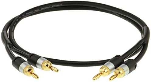 MediaBridge ™ 12awg Ultra Series Sounder Cable W/Двојни совети за банана позлатени - CL2 Оценето - Градење на бакар со високи влакна - црна [нова и подобрена верзија]