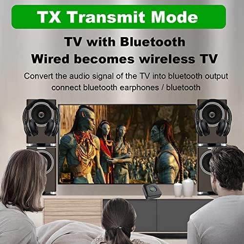 Bluetooth 5.1 приемник на предавателот 2-во-1 Bluetooth ресивер 3D звук безжичен AUX/RCA аудио адаптер за ТВ/автомобил/звучник/домашен стерео/компјутер/жични слушалки/повик без ра?
